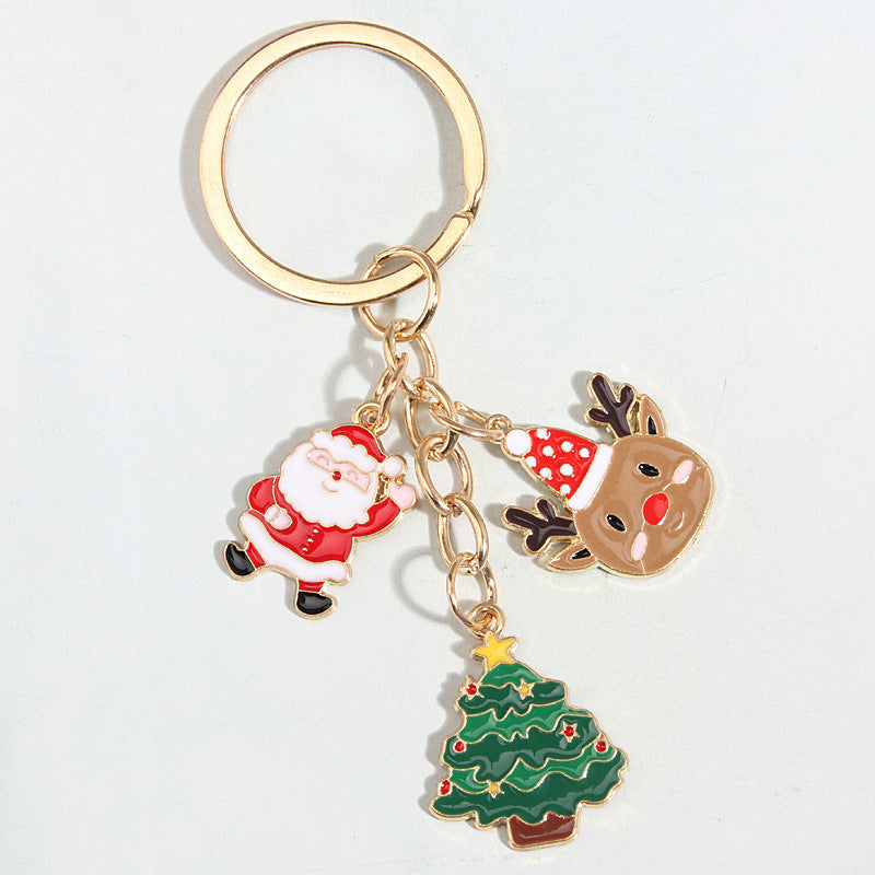 Wholesale 10PCS Christmas Tree Zinc Alloy Keychain